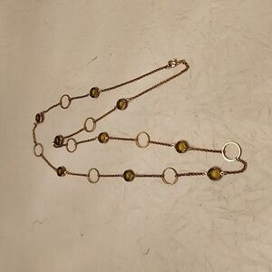 Gold toned with peridot simulant necklace